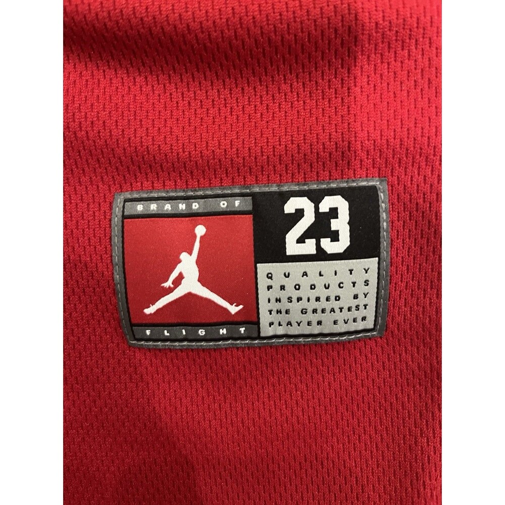 Jordan Brand Baseball Jersey Kids Large 12-13 Bred Black Red Embroidered - 038 - Picture 5 of 5